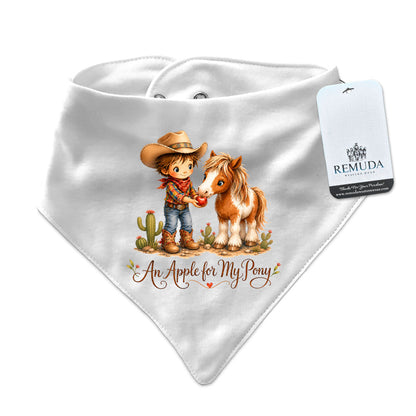 Pony Pals An Apple For My Pony - Cowboy Infant / Toddler Western Boys Bandana Bib