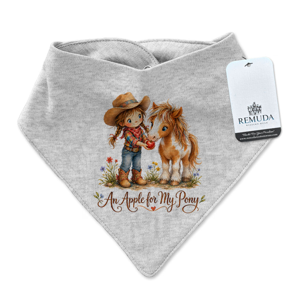 Pony Pals An Apple For My Pony - Cowgirl Infant / Toddler Western Girls Bandana Bib