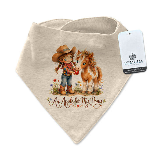 Pony Pals An Apple For My Pony - Cowgirl Infant / Toddler Western Girls Bandana Bib