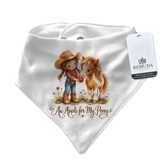 Pony Pals An Apple For My Pony - Cowgirl Infant / Toddler Western Girls Bandana Bib
