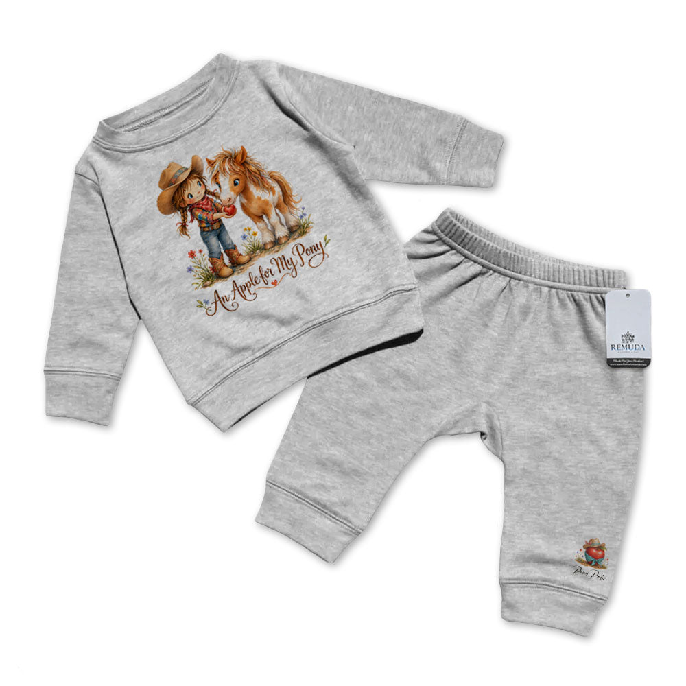 Pony Pals An Apple For My Pony - Infant Girls Western 2 Piece Sweatsuit