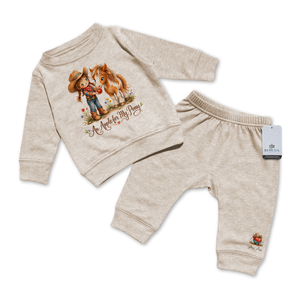 Pony Pals An Apple For My Pony - Infant Girls Western 2 Piece Sweatsuit
