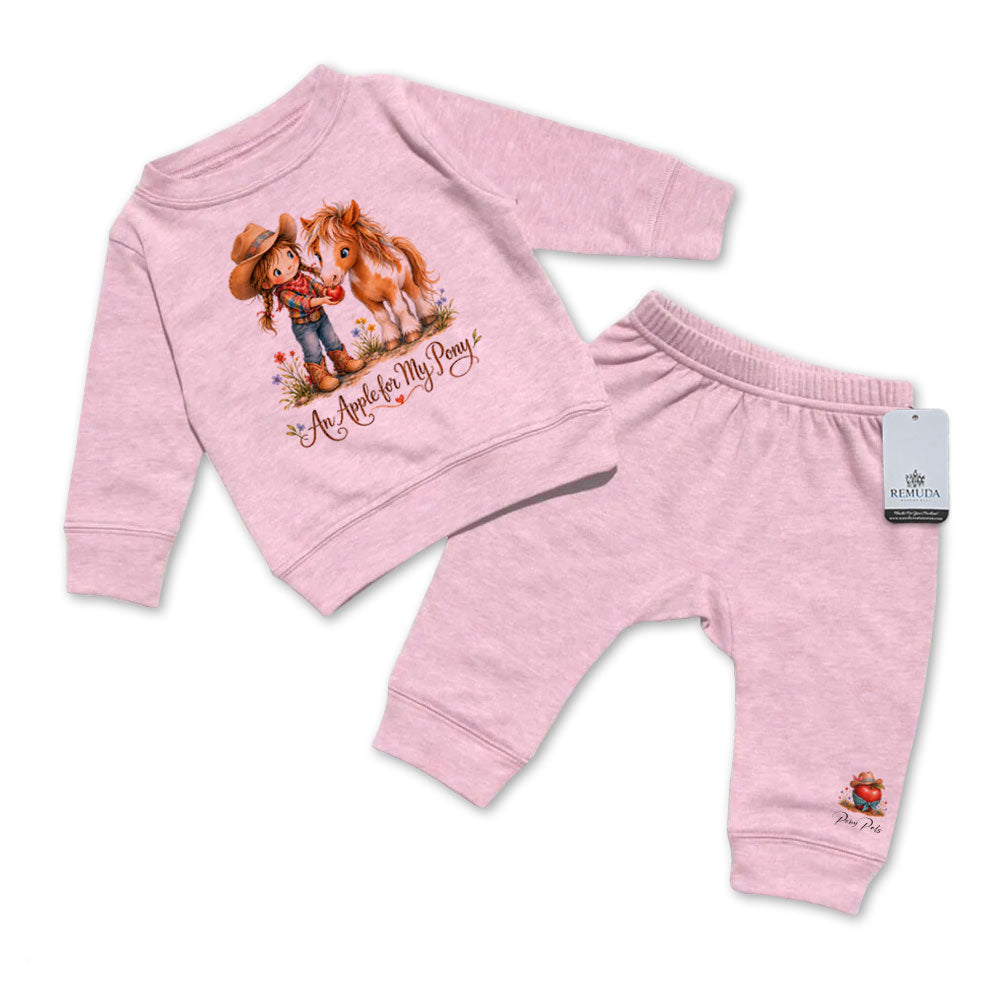 Pony Pals An Apple For My Pony - Infant Girls Western 2 Piece Sweatsuit