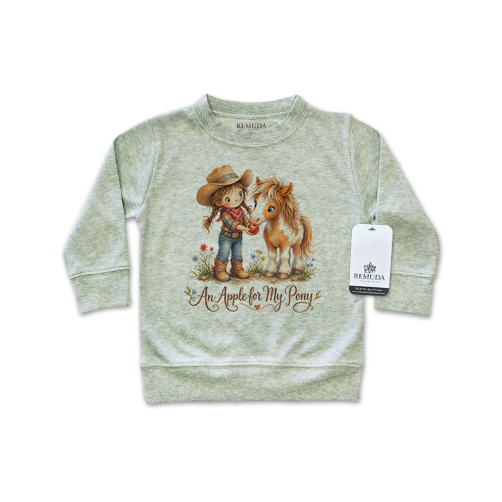 Pony Pals An Apple For My Pony - Western Infant Girls Long Sleeve Pullover Shirt