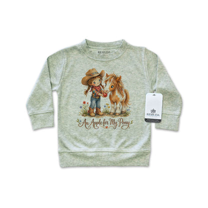 Pony Pals An Apple For My Pony - Western Infant Girls Long Sleeve Pullover Shirt