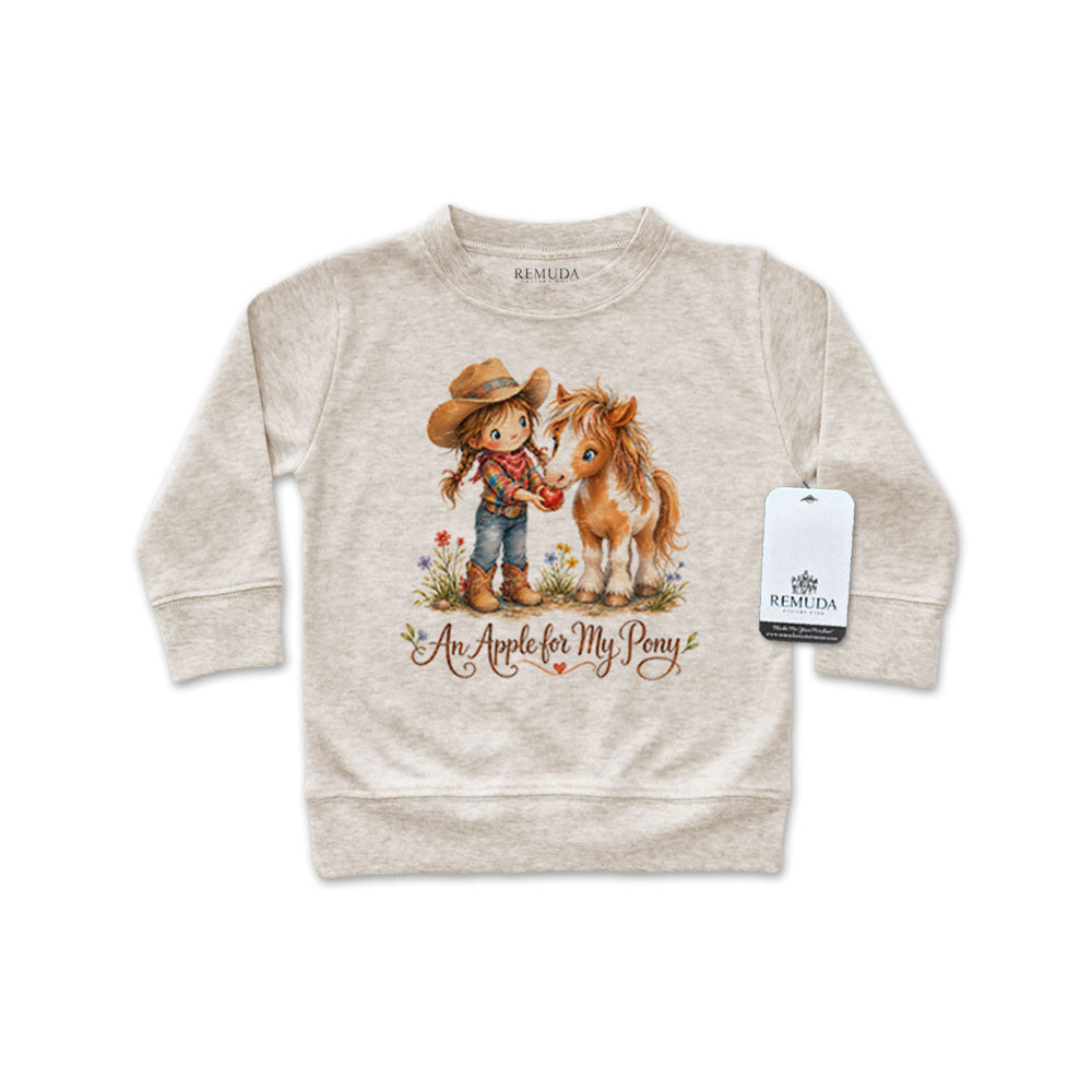 Pony Pals An Apple For My Pony - Western Infant Girls Long Sleeve Pullover Shirt