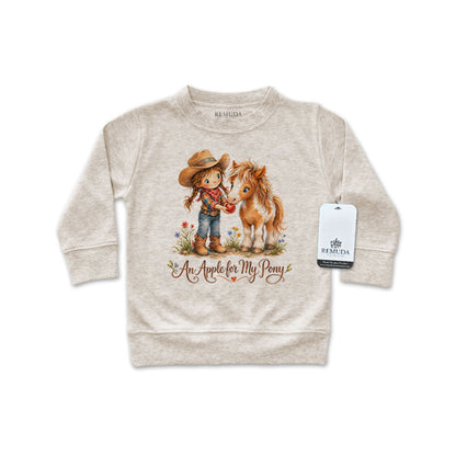 Pony Pals An Apple For My Pony - Western Infant Girls Long Sleeve Pullover Shirt