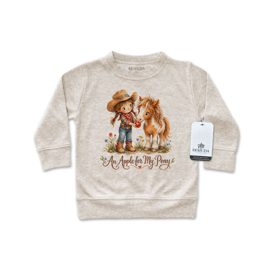 Pony Pals An Apple For My Pony - Western Infant Girls Long Sleeve Pullover Shirt