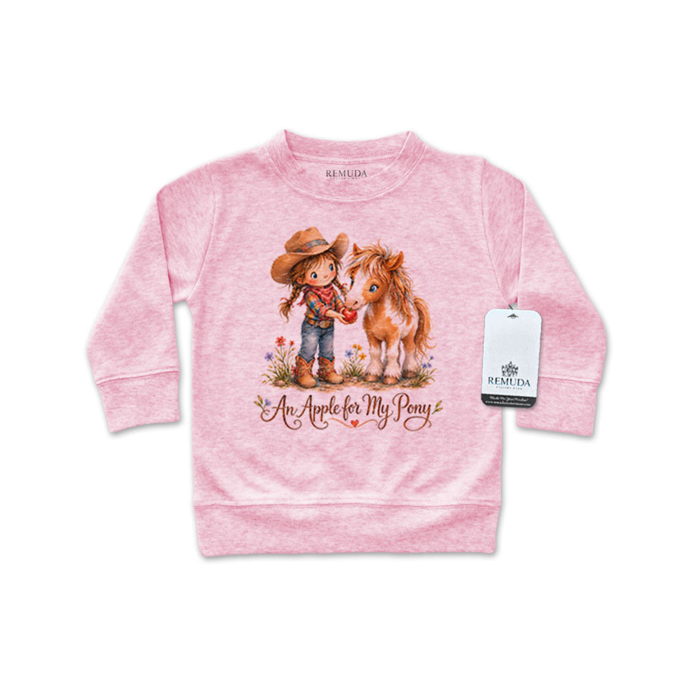 Pony Pals An Apple For My Pony - Western Infant Girls Long Sleeve Pullover Shirt