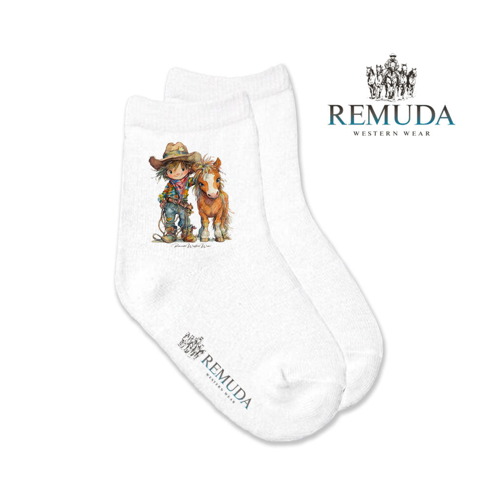 Pony Pals Cowboy - Infant Baby Western Crew Socks