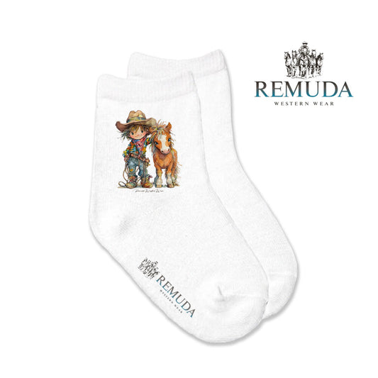 Pony Pals Cowboy - Infant Baby Western Crew Socks