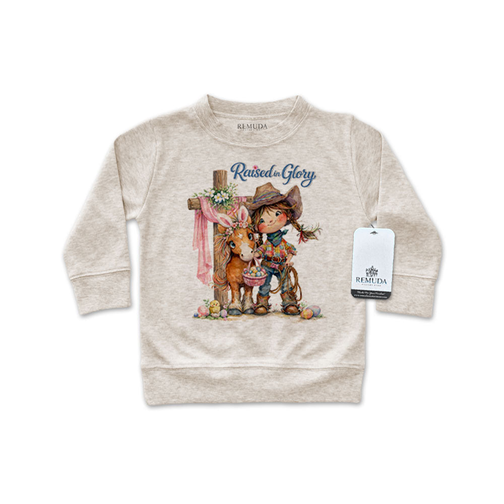 Pony Pals Raised On Glory - Easter Western Infant Girls Long Sleeve Pullover Shirt