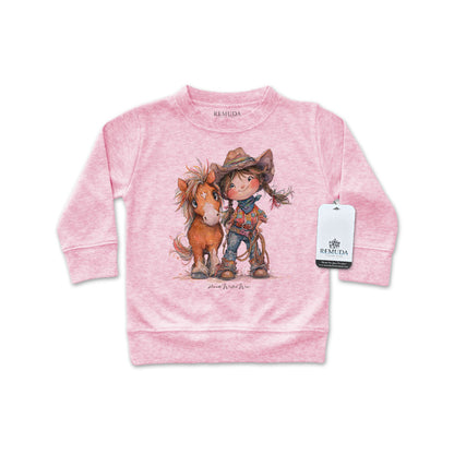 Pony Pals Cowgirl Western Infant Long Sleeve Pullover Shirt Pink