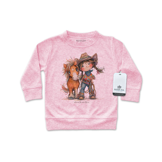 Pony Pals Cowgirl Western Infant Long Sleeve Pullover Shirt Pink