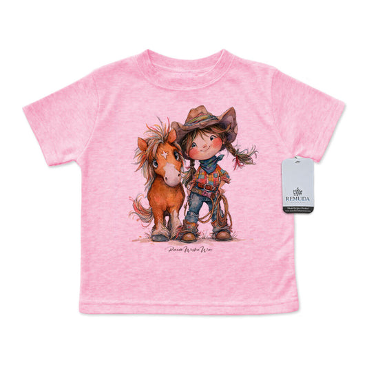Pony Pals Cowgirl Infant Kids Western Tee T-Shirt Pink