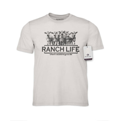 Ranch Life: Where Vacations Go To Die Adult Unisex Western Tee T-Shirt Cement