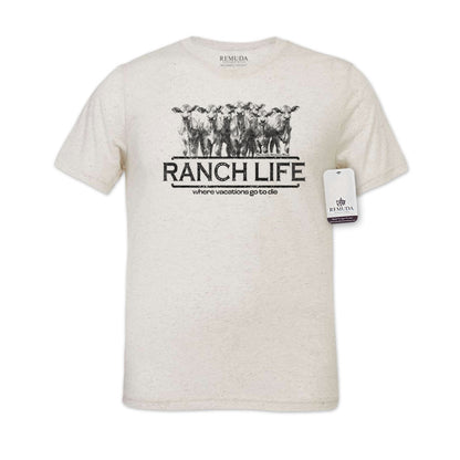 Ranch Life: Where Vacations Go To Die Adult Unisex Western Tee T-Shirt Oatmeal