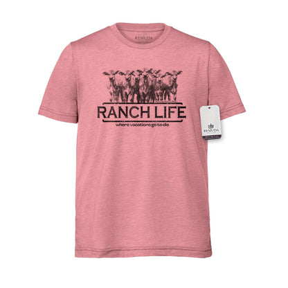 Ranch Life: Where Vacations Go To Die Adult Unisex Western Tee T-Shirt Orchid