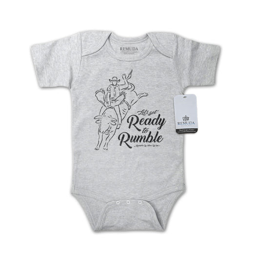 Ready To Rumble Bull Rider - Infant One Piece Western Black On Black Romper