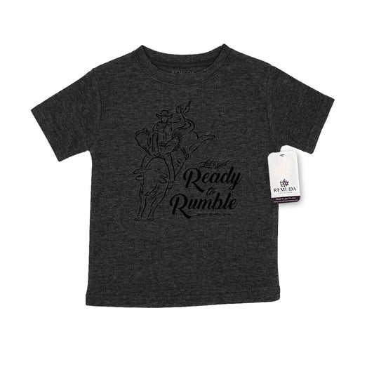 Ready To Rumble Bull Rider -  Infant Western Black On Black Tee T-Shirt