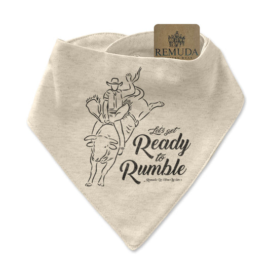 Ready To Rumble Rodeo Bull Rider Infant / Toddler Western Bandana Bib Oatmeal