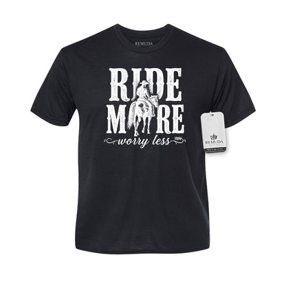 Ride More Worry Less - Adult Unisex Western Tee T-Shirt