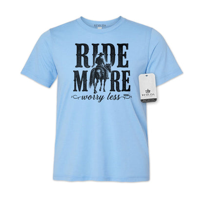 Ride More Worry Less - Adult Unisex Western Tee T-Shirt