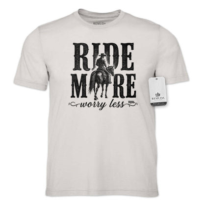 Ride More Worry Less - Adult Unisex Western Tee T-Shirt