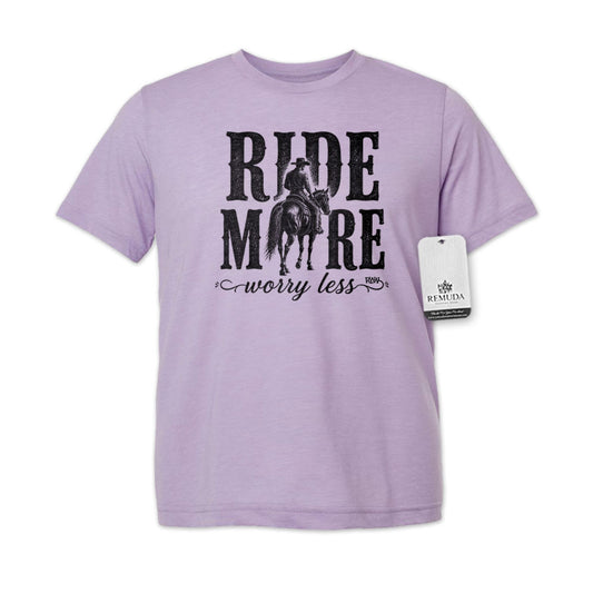 Ride More Worry Less - Adult Unisex Western Tee T-Shirt