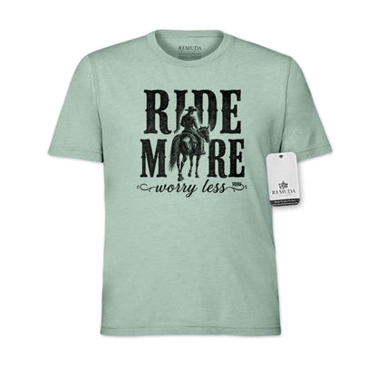 Ride More Worry Less - Adult Unisex Western Tee T-Shirt