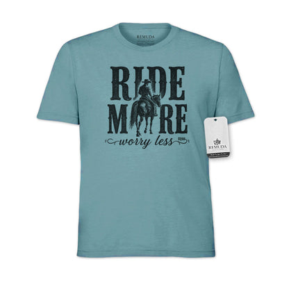 Ride More Worry Less - Adult Unisex Western Tee T-Shirt
