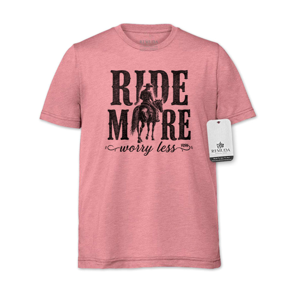 Ride More Worry Less - Adult Unisex Western Tee T-Shirt
