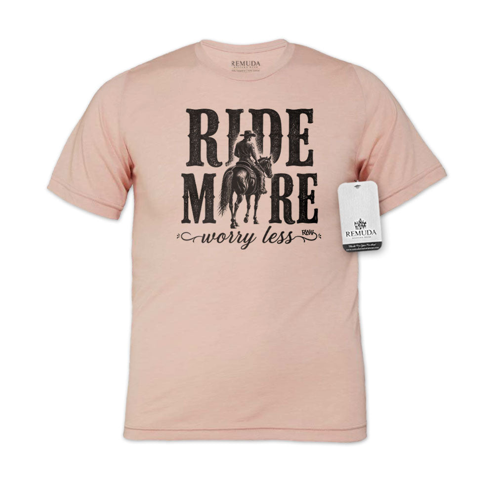 Ride More Worry Less - Adult Unisex Western Tee T-Shirt