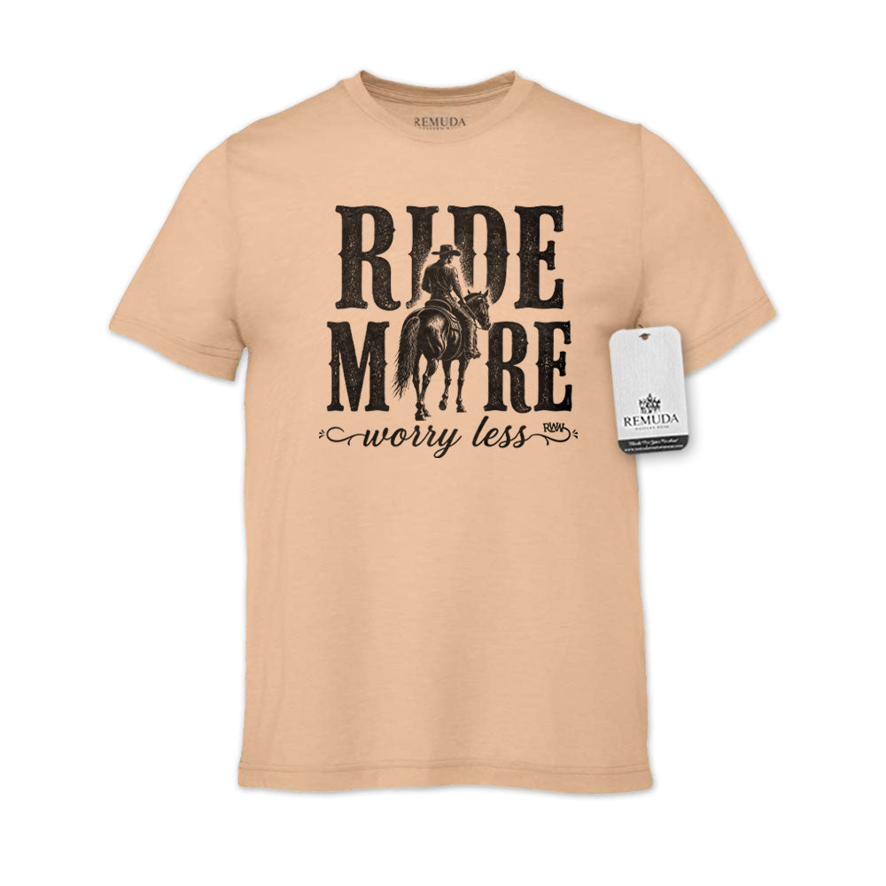 Ride More Worry Less - Adult Unisex Western Tee T-Shirt