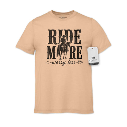 Ride More Worry Less - Adult Unisex Western Tee T-Shirt