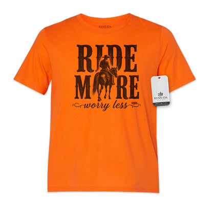 Ride More Worry Less - Adult Unisex Western Tee T-Shirt