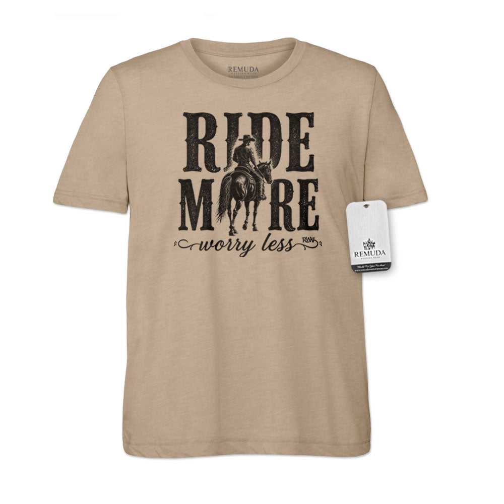 Ride More Worry Less - Adult Unisex Western Tee T-Shirt