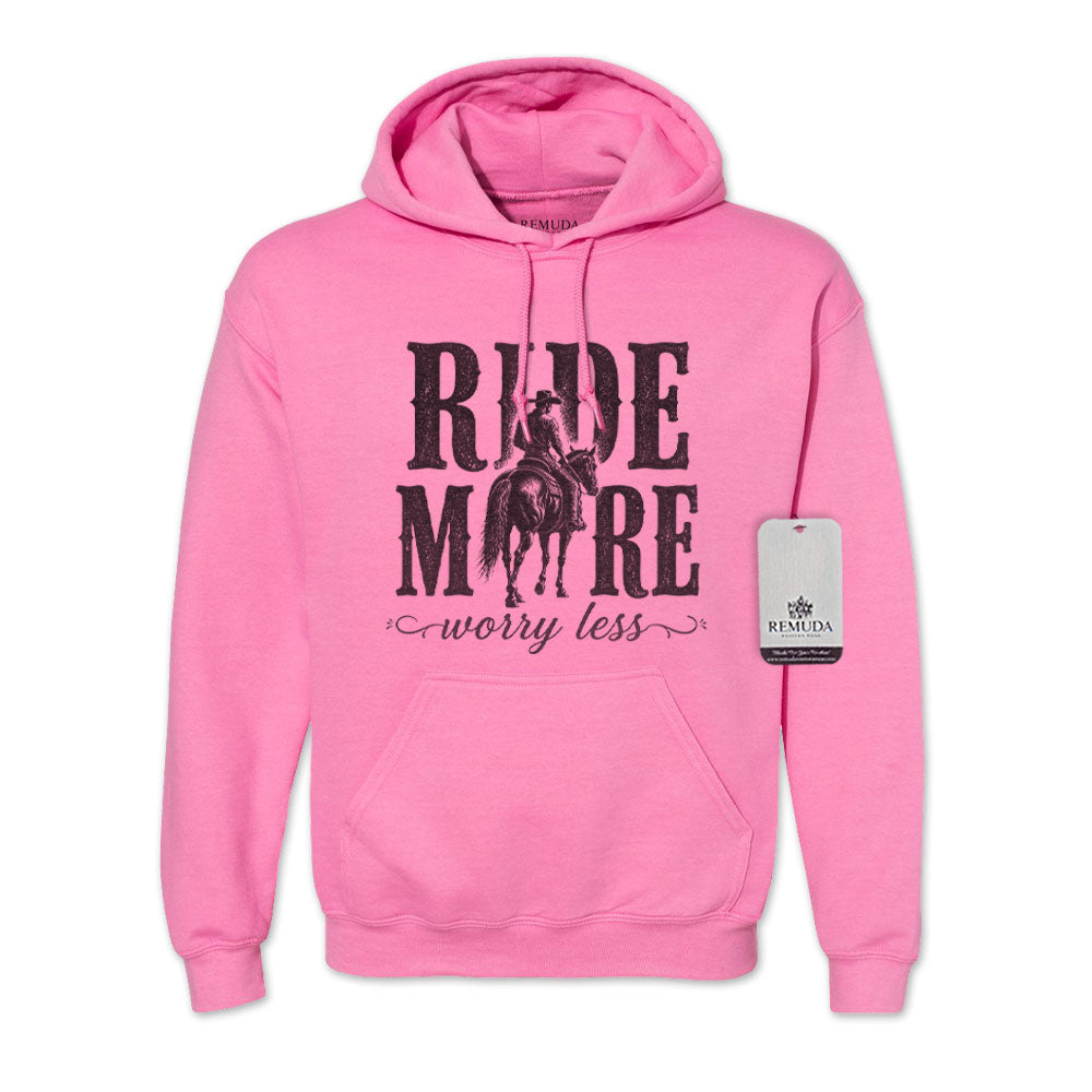 Ride More Worry Less - Adult Unisex Western Hoodie