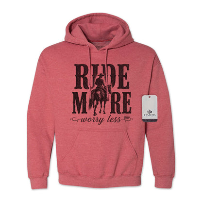 Ride More Worry Less - Adult Unisex Western Hoodie