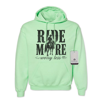 Ride More Worry Less - Adult Unisex Western Hoodie