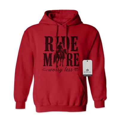 Ride More Worry Less - Adult Unisex Western Hoodie