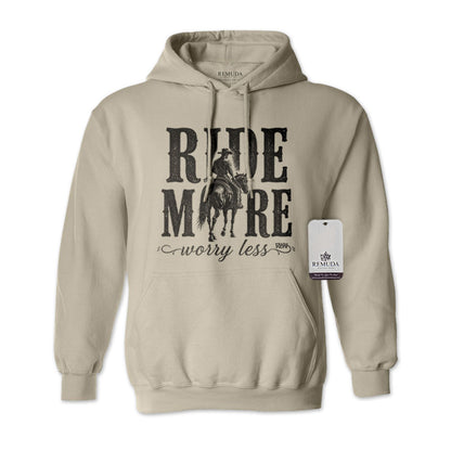 Ride More Worry Less - Adult Unisex Western Hoodie