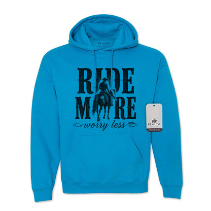 Ride More Worry Less - Adult Unisex Western Hoodie