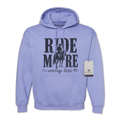 Ride More Worry Less - Adult Unisex Western Hoodie