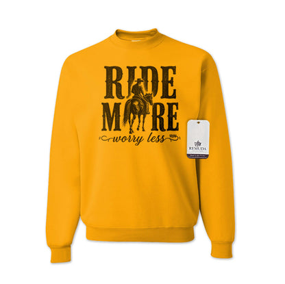 Ride More Worry Less - Adult Unisex Western Sweatshirt