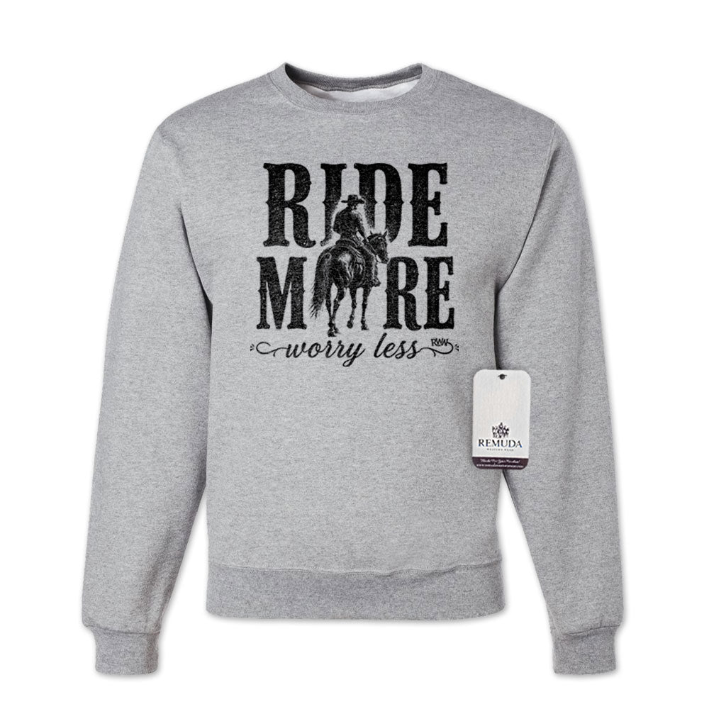 Ride More Worry Less - Adult Unisex Western Sweatshirt