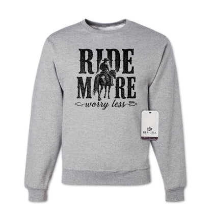 Ride More Worry Less - Adult Unisex Western Sweatshirt