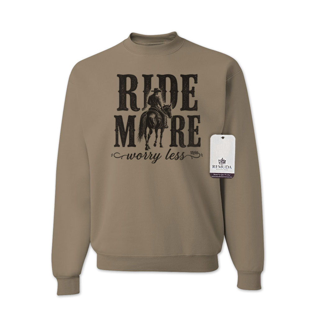 Ride More Worry Less - Adult Unisex Western Sweatshirt