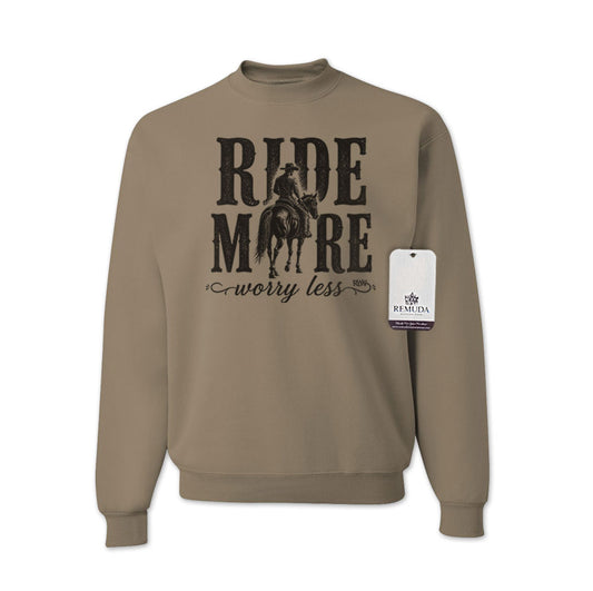Ride More Worry Less - Adult Unisex Western Sweatshirt
