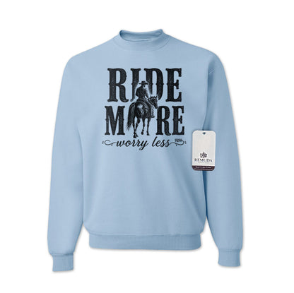 Ride More Worry Less - Adult Unisex Western Sweatshirt